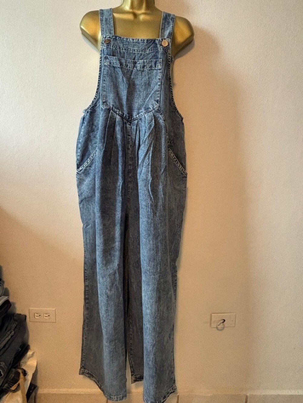 Classic Blue Denim Overalls - Women's Relaxed Fit